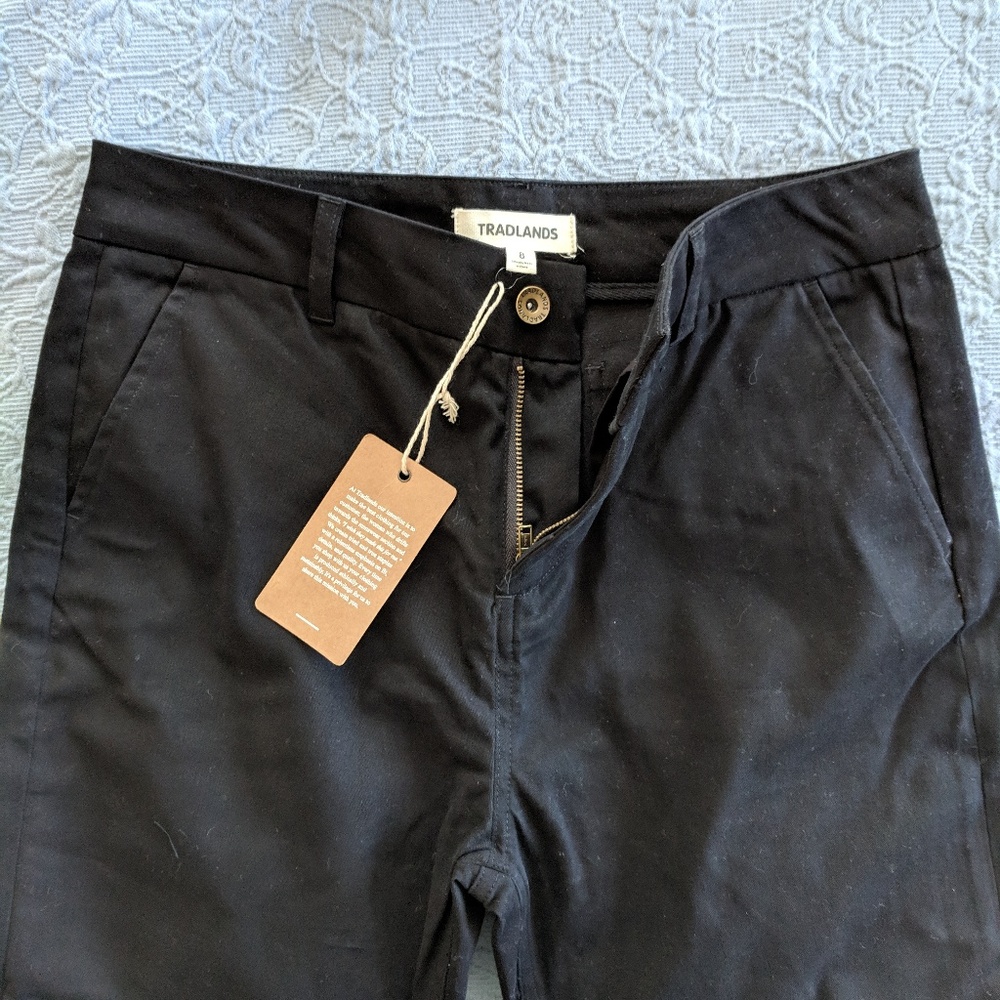 Tradlands Transit Chino Black Size 8 NWT